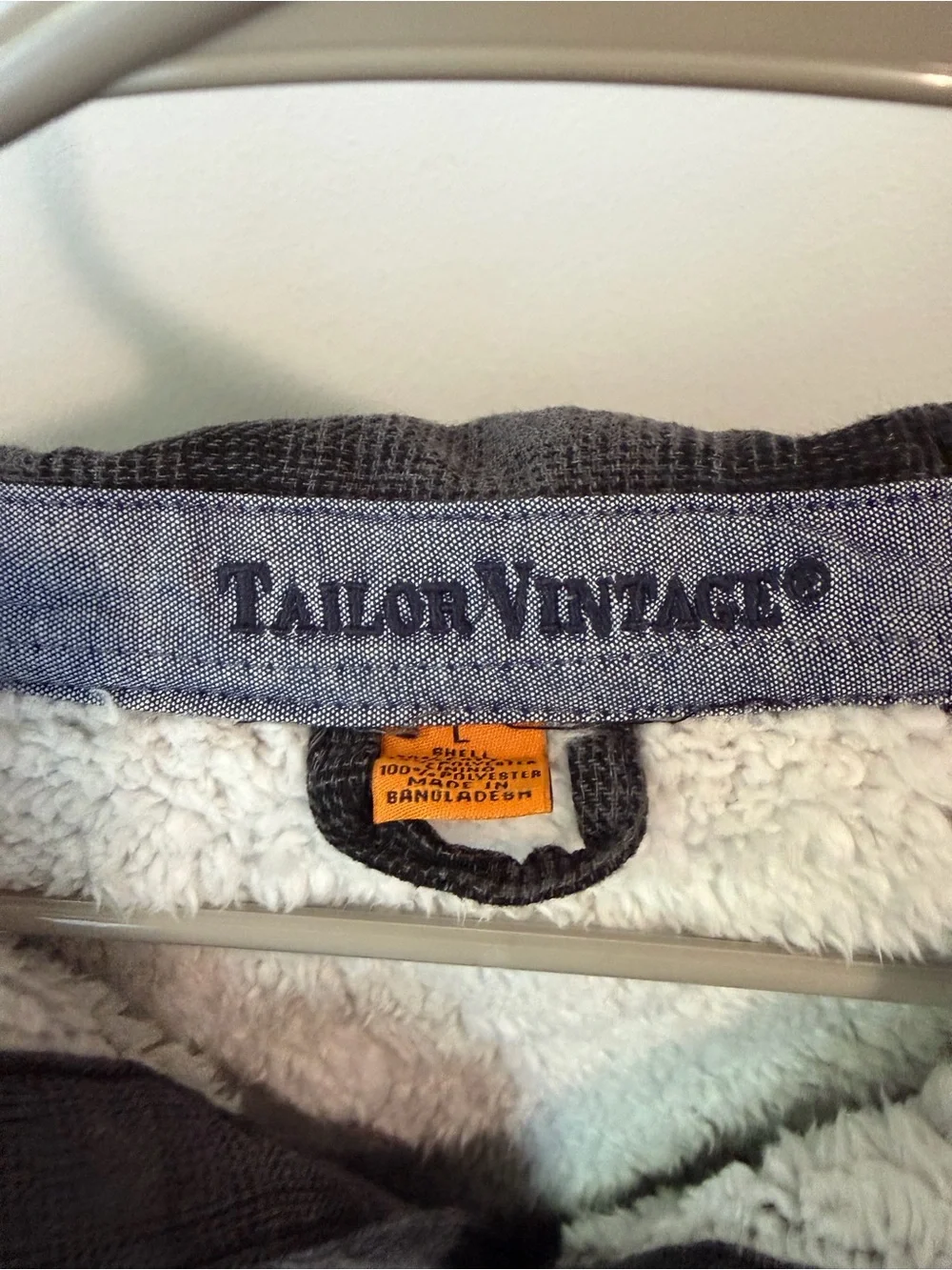 Tailor Vintage Men's Gray Plaid Sherpa-Lined Shacket